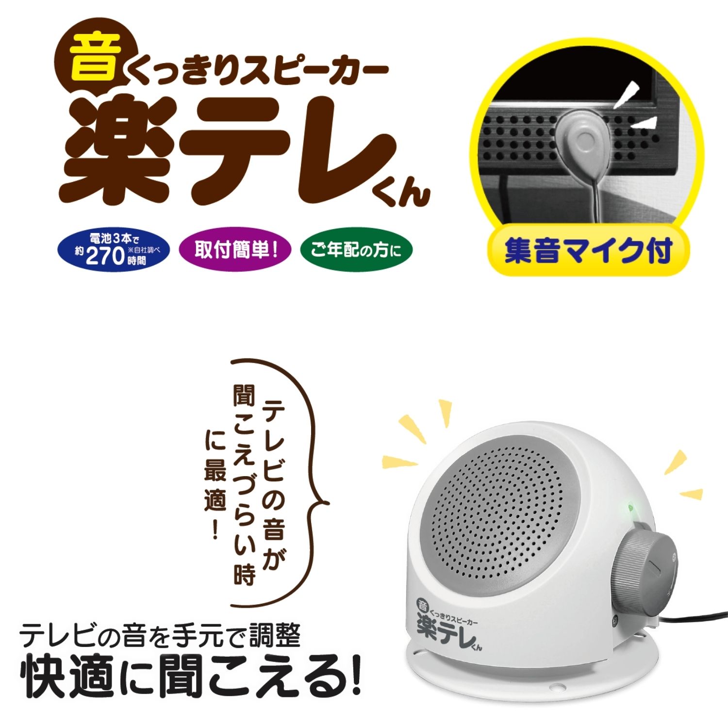 4962 音くっきりスピーカー楽テレくん ホワイト | 卸売・ 問屋・仕入れ