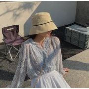 夏レディース帽子★薄い漁師の帽子★日焼け止め、日よけ帽★ファッションハット★紫外線対策