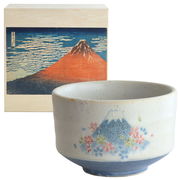 茶楽JAPAN　桜富士　抹茶碗　木箱赤富士