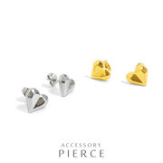 ▼MAGGIO▼ダイヤカットハートステンレスピアス