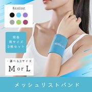 両手用 2枚1セット メッシュ リストバンド 吸汗 通気性 ひんやり 涼しい リスト バンド 汗拭き