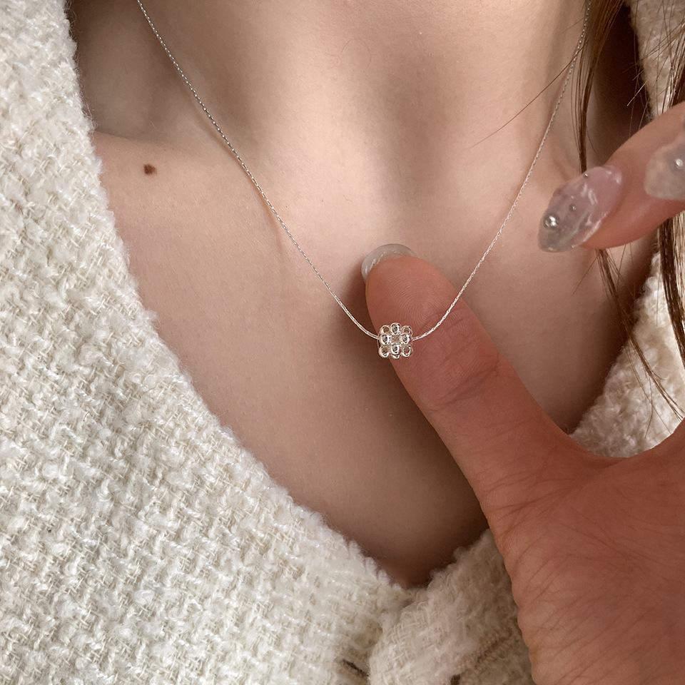 ネックレス レディース　平ら　925シルバー   アクセサリー ネックレス  ハンドメイド ネックレス INS風