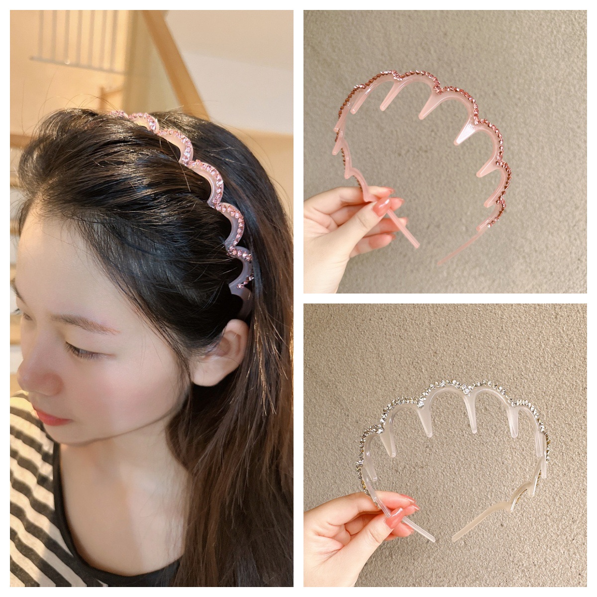 韓国発 ダイヤモンド高見えヘアバンド ふんわり立体設計 パーティー用