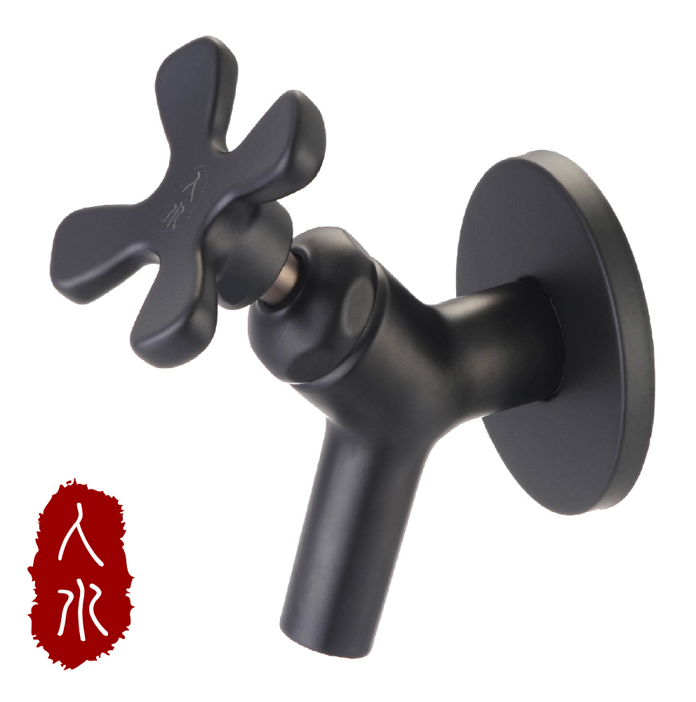 花バラ形の室外専用水栓 黒【送料無料】【在庫あり】【直送可】