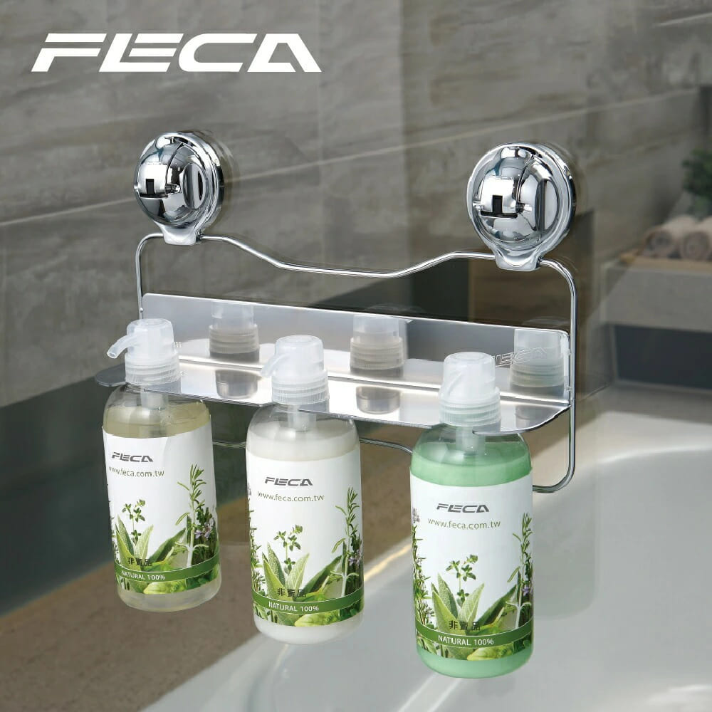 FECA 吸盤式ステンレスボトルホルダー E19 (3本)【送料無料】【在庫あり】【直送可】