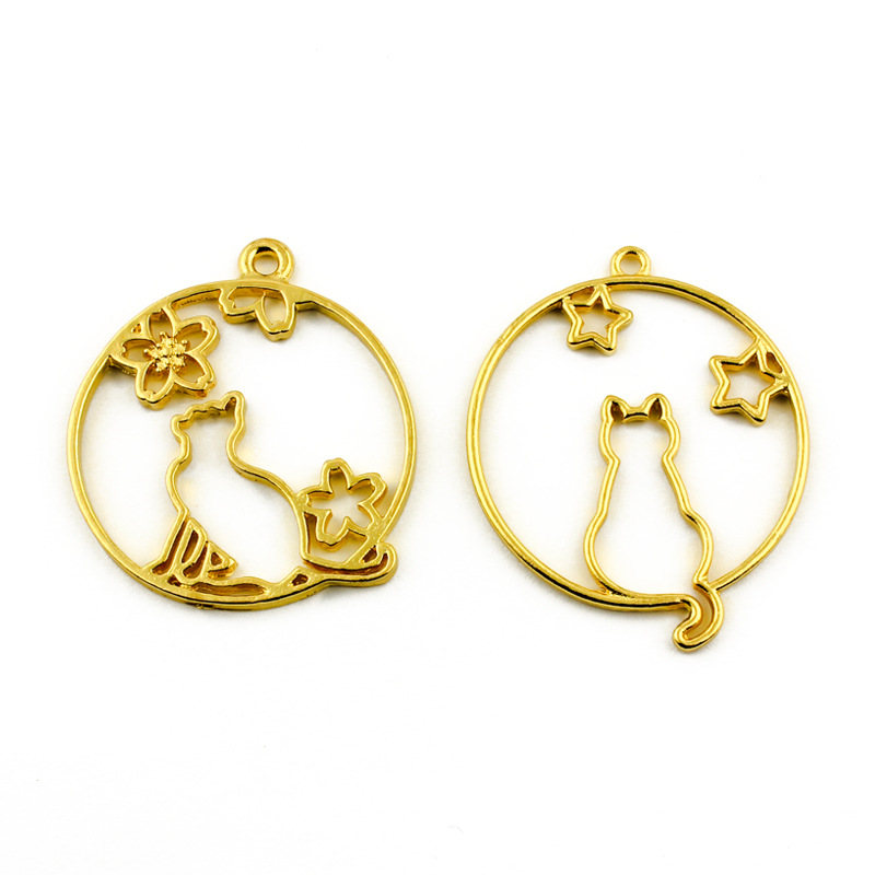 レジン空枠 フレーム カン 猫 レジン アクセサリーパーツ 型枠 モールド チャーム セッティング 台座