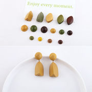 ウッド カボション アクセサリーパーツ イヤリングパーツ 手芸材料 ハンドメイド サークル 半円 丸形 立体