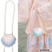シェル型 刺繍 ポシェット【ポーチ/パール/貝殻/マリン/可愛い/小物入れ/マーメイド】