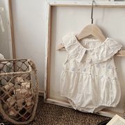 LQY☆INS風 夏 ベビー 花柄カラー パッチワーク 半袖 ロンパース 女の子