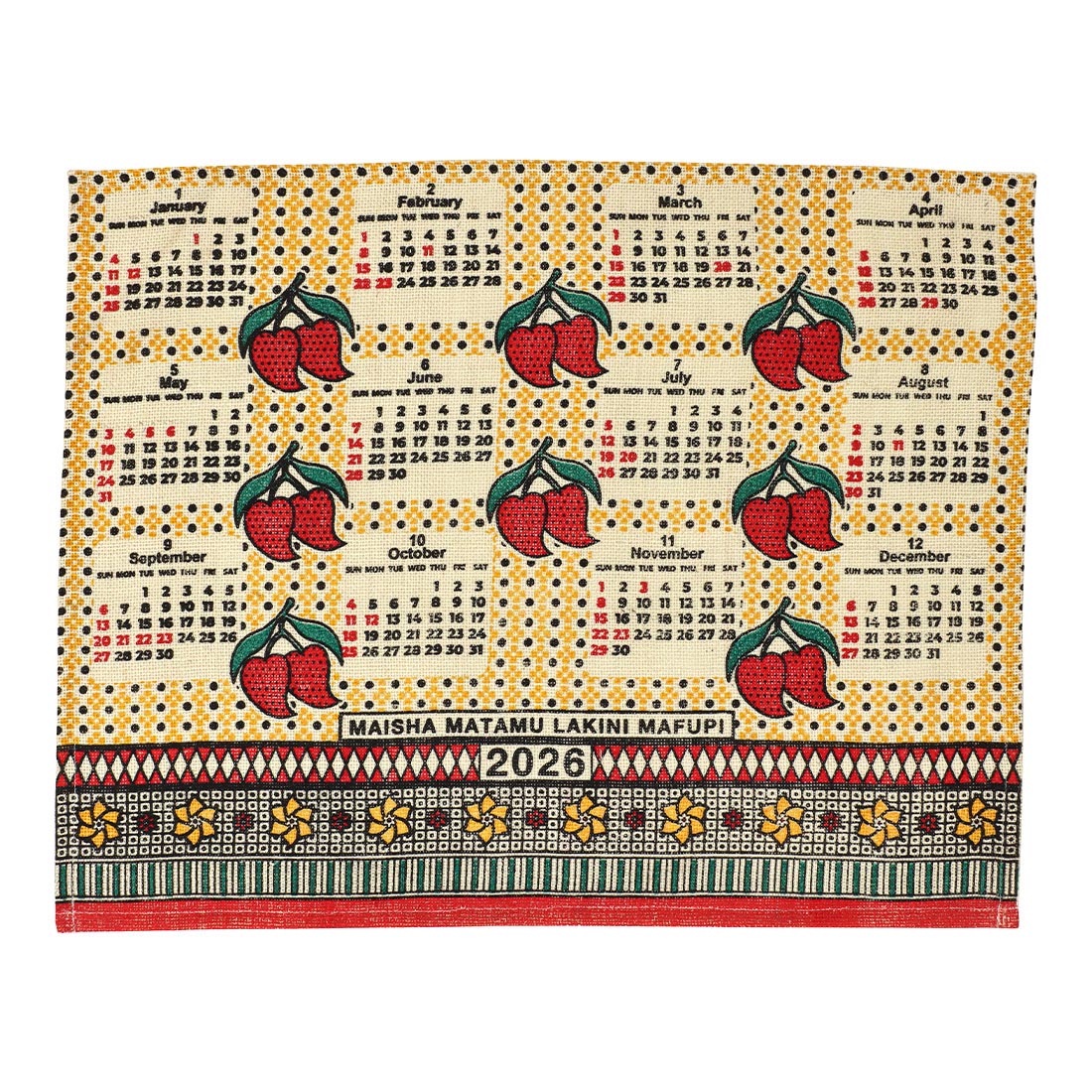 ジュートカレンダー ラディアントカンガ[アフリカンアフリカ布ケニアチリ25AW]