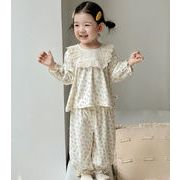 2025秋新作 韓国子供服  ベビー服  キッズ服 シャツ+ジーンズ 2点セット 家居服セット73-100cm