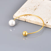 サージカルステンレスパールバングル　アクセサリー　18kコーティング　INS　金属アレルギー対応