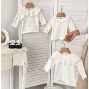 ins 秋新作　ベビー服　ラッフル襟　可愛い　Tシャツ　カジュアル　トップス　インナーシャツ　おしゃれ