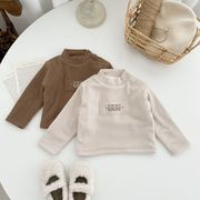 ins 秋冬新作　ベビー服　裏起毛　クマ　長袖Tシャツ　カジュアル　立男女兼用　トップス　インナーシャツ