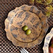 金タタキ桔梗プレートM 金系 和食器 フルーツ皿 銘々皿 取皿 日本製 美濃焼 おしゃれ