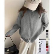 【日本倉庫即納】 ダブルジップニットカーディガンレディース