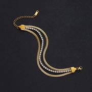 ブレスレット デザイン アクセサリー　ステンレス ブレスレット チェーン 韓国 ブレスレット上品★超新作
