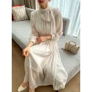 2025年INS 秋新作 　韓国風    気質    chic 韓国ファッション   ロングワンピース