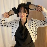 ドット柄カーディガン　レディース　INS　韓国ファッション