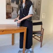 2025年INS 秋新作 　韓国風    気質   おしゃれ  着痩せ   V ネック  ニット  ベスト  ワンピース