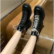 秋冬新作　マーティンブーツ 太いヒール シューズ 定番 デイリールック ショートブーツ  ブーティー 快適