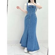 今季マストバイ 　韓国風    気質   おしゃれ  着痩せ  デニム   サロペットワンピース