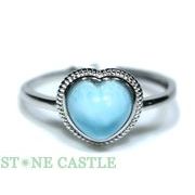 ☆一点物☆【リング】ラリマー (5A) ハート型 (小) No.19