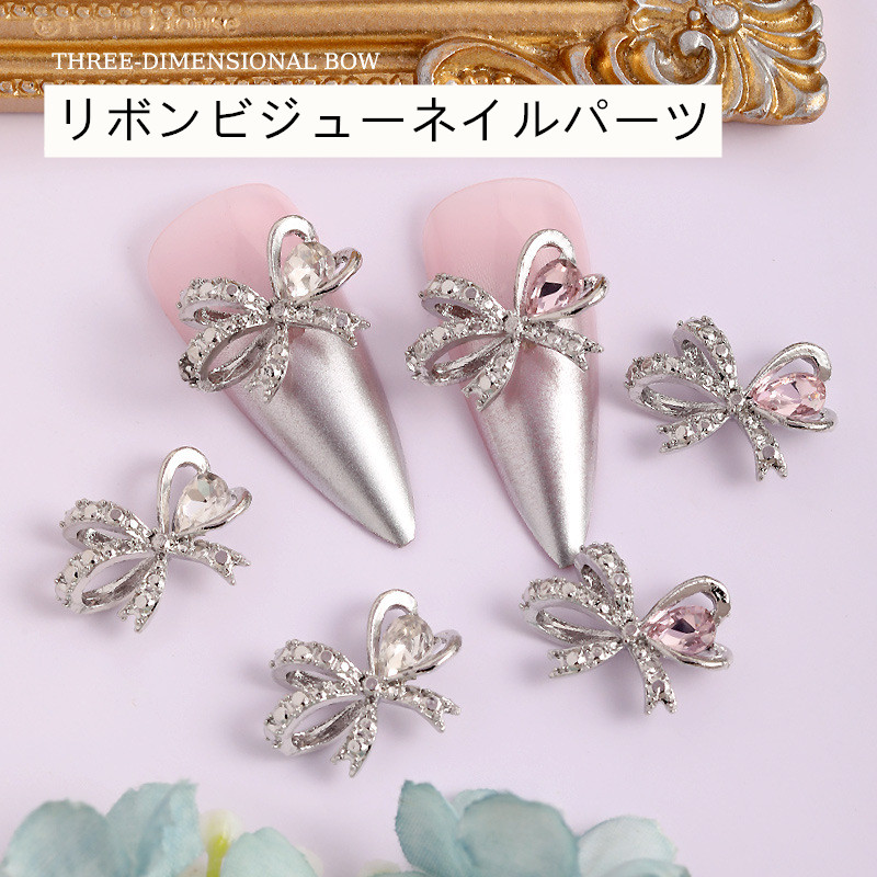 ネイルジュエリー ジェルネイル リボン ジルコニア ストーン RIBBON 蝶結び ネイルパーツ 春ネイル 可愛い