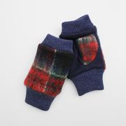 【WOMEN】タータンチェックフィンガーレスグローブ