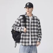 メンズファッション チェック柄 シャツ 男女兼用 カジュアル トップス 春秋 2025新作★