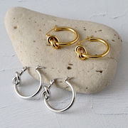 ステンレスピアス 【177. ワンノット フープピアス】 ゴールド シルバー スタッド  結び目 アレルギー対応