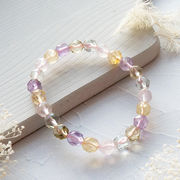 MIXストーン スターカット ブレスレット 約8mm 天然石 パワーストーン お守り レディース