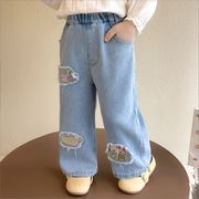 2025秋新作 韓国子供服 ボトムス　ジーンズ　デニムズボン　ズボン　パンツ 90-140cm