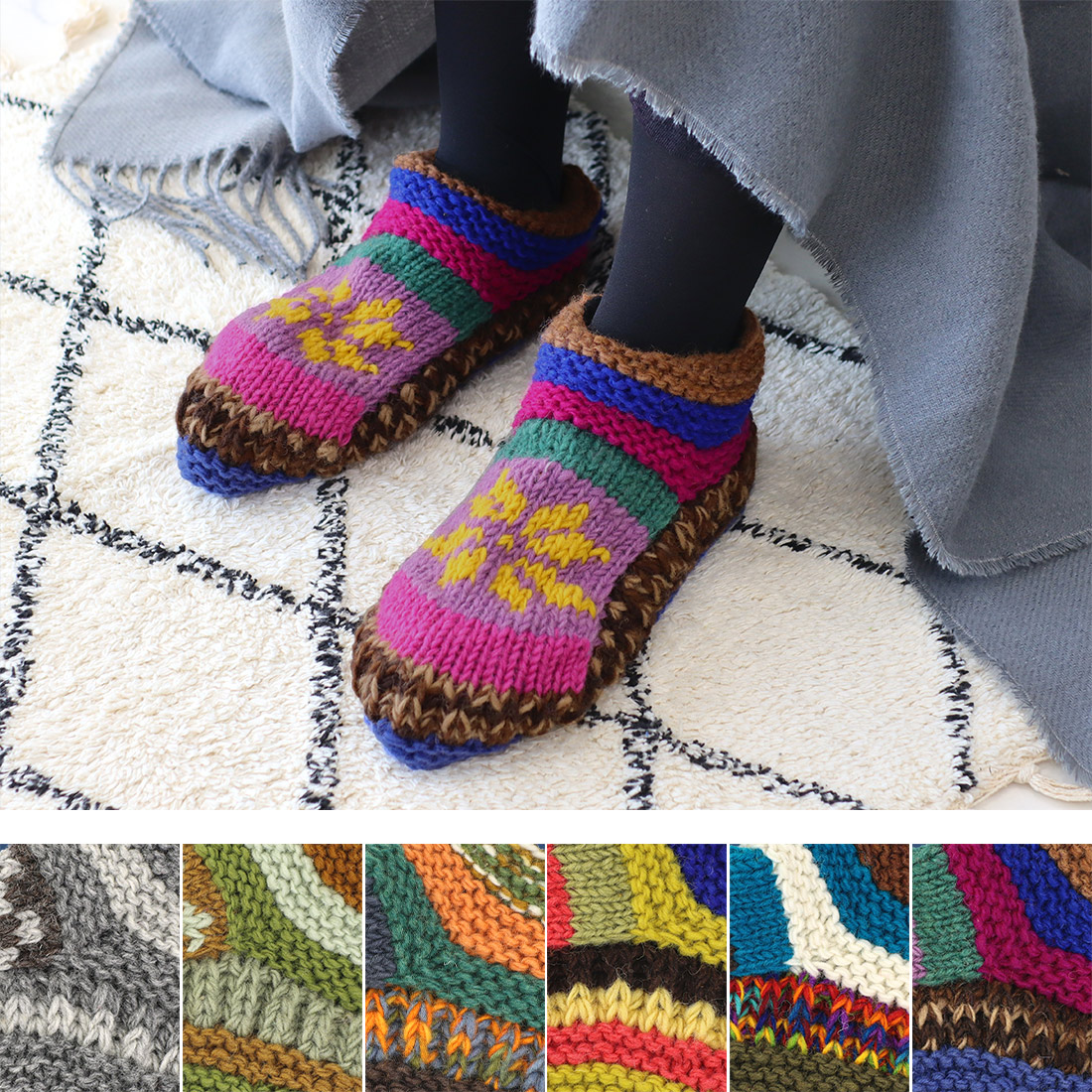 ネパールニット ルームソックス[靴下スリッパあったか温活アジアンナチュラル秋冬25AW]