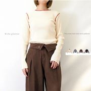 【2025新作】バイカラーニット　クルーネック　プルオーバー(32939)