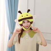 ハチさんもこもこ帽子【仮装/パーティー/かわいい/被り物/コスプレ/ハロウィン/動物キャップ】