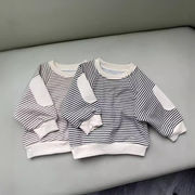 2025秋冬※TYP☆男女児ボーダーパッチワークTシャツ