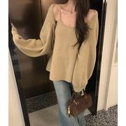今季マストバイ  韓国風   気質   おしゃれ    個性的   ニット  キャミソール+オーバー