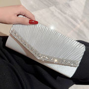 パーティーバック クラッチバッグ プリーツ 結婚式 バッグ チェーン付き お呼ばれ 同窓会 パーティー 2way