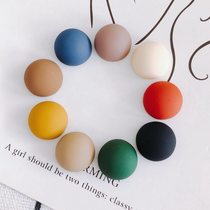 ラウンド アクリル カボション アクセサリーパーツ ボリューム マットカラー 半円 ハンドメイド かわいい