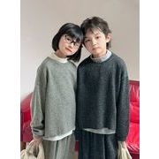 2025新作韓国子供服 ベビー服  キッズ  男女兼用 長袖 トップス+ ズボン2点セット 2色 90cm-150cm