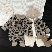 2025秋冬※LL☆ベビー レオパード柄ニットカーディガン 男女兼用おしゃれ服