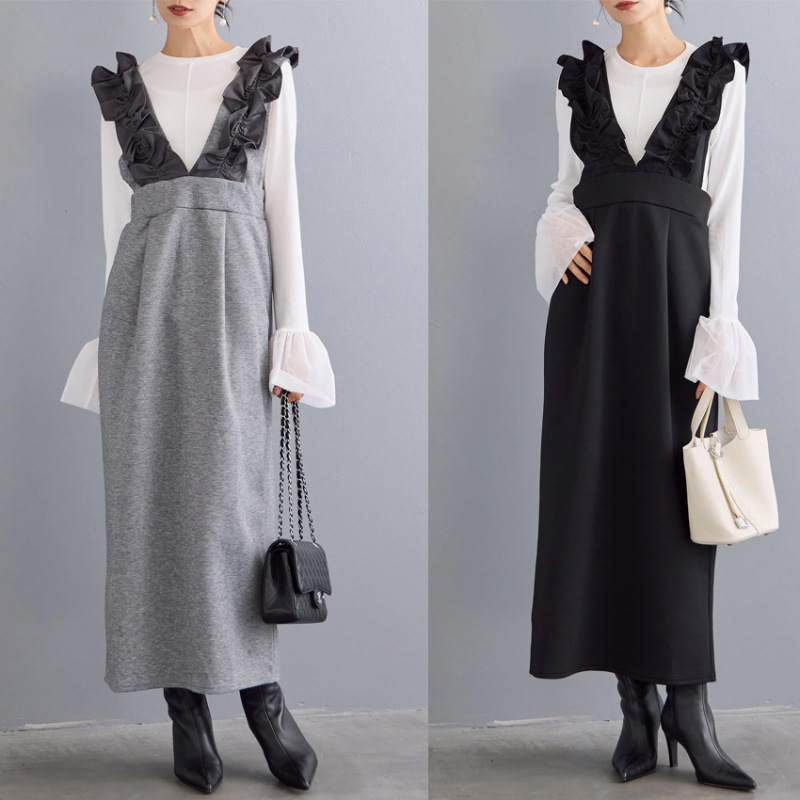 レディース服★ファッション洋服★お洒落吊りワンピース★ 2色