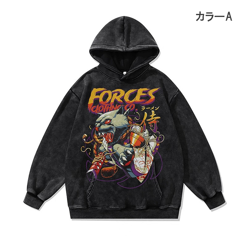 メンズ ビンテージ風 パーカー 男女兼用 ストリート系 フード付き