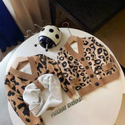 【2025秋新品】韓国風子供服  キッズ  男女兼用 トップス ヒョウ柄 ニットカーディガン  90cm-150cm