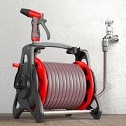 水道管収納カート ホース巻き取り機 ホースリール 散水ホースリール 吊り下げ可能 ハンドル付き 耐圧 耐久