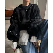 2025年INS 秋冬新作   気質   おしゃれ  個性的  ニット  ラウンドネック  セーター