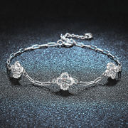 モアサナイト プレスレット レディース シルバー925 アクセサリー ジュエリー クローバー ギフト