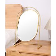 いまだけ 特価 ベッドルーム向け アイアン製 回転 楕円ミラー メイクアップ用 学生寮対応