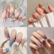 ネイルチップ クリスマス ショート ピンク ロング ネイルシール つけ爪 手作り スイート ポップ りぼん